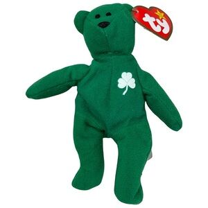 Ty Teenie Beanie Babies Green Shamrock Teddy Bear “Erin” RARE 1993